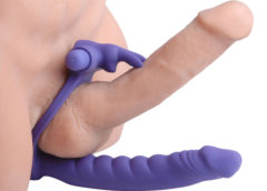 Double Delight Dual Penetration Vibrating Rabbit Cock Ring