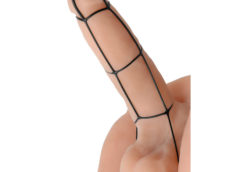 Silicone Cock Cage Texture Sleeve- Black