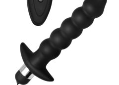 Wireless Black Vibrating Anal Beads with Remote