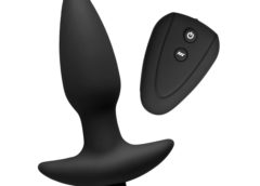 Jet Black Silicone 7 Mode Remote Anal Plug