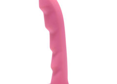 Ripples Silicone Strap On Harness Dildo- Pink