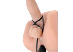 Triple Threat Silicone Tri Cock Ring with Anal Plug
