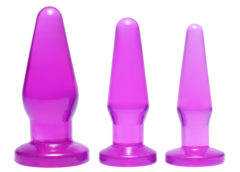 Level Up 3 Piece Anal Plug Set- Purple