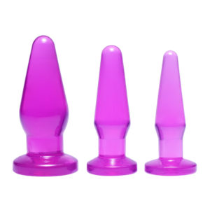 Level Up 3 Piece Anal Plug Set- Purple