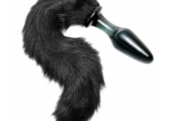 Midnight Fox Tail Glass Anal Plug