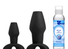 Hollow Anal Plug Trainer Set with Desensitizing Lube