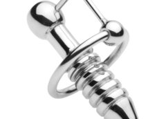 XL Ribbed Urethral Sound with Hollow Core