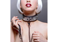 Platinum Bound Chained Collar with Leash