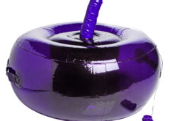 Sit-and-Ride Inflatable Seat with Vibrating Dildo - Purple