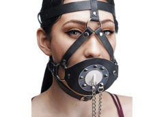 Plug Your Hole Open Mouth Leather Head Harness