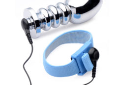 Vivid Uni-Polar E-Stim Cock and Ball Strap and Anal Plug