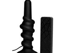 Coiled Silicone Swirl Vibrating Anal Plug with Remote