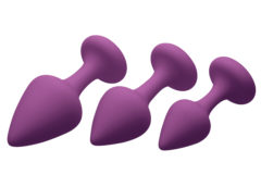 Purple Pleasures 3 Piece Silicone Anal Plugs