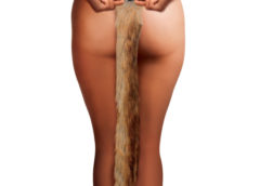 Extra Long Mink Tail Metal Anal Plug- Brown