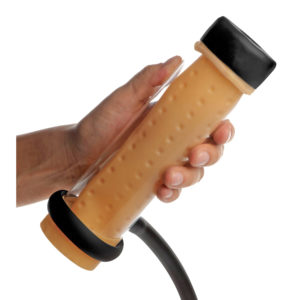 Milker Cylinder with Textured Sleeve Sex Machine Accessory