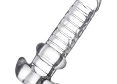 Tight Hole Clear Ribbed Penis Sheath