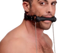 Silicone Bit Gag with Nipple Clamps