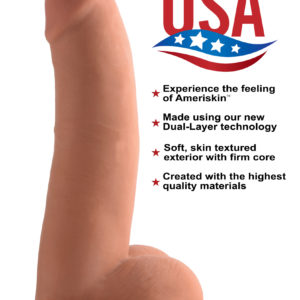 8 Inch Ultra Real Dual Layer Suction Cup Dildo- Medium Skin Tone