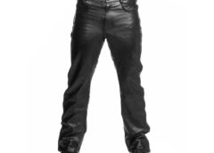 Police Leather Pants with Blue Stripe- 34 Inch Waist