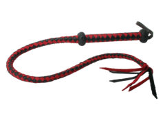 Premium Red and Black Leather Whip