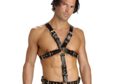 Strict Leather Body Harness with Cock Ring - X-Large