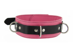 Strict Leather Deluxe Locking Collar - Pink and Black