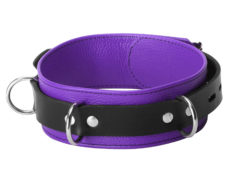 Strict Leather Deluxe Locking Collar - Purple and Black