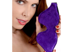 Strict Leather Purple Fur Lined Blindfold