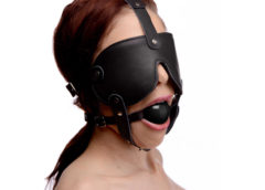 Gag and Blindfold Head Harness- Black