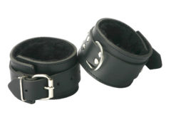 Strict Leather Fur Lined Wrist Cuffs